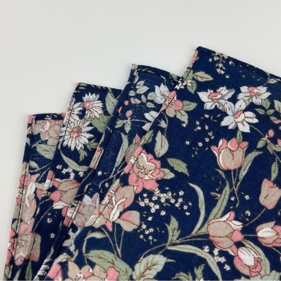 Men’s Navy Donegal Tweed Bow Tie & Boho Style Floral Pocket Square - Picture 5 of 5